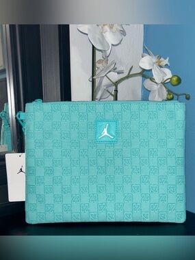 Jordan Turquoise Embossed Pouch Clutch - Jordan